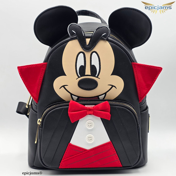 Loungefly Handbags - Loungefly Disney Mickey Mouse Vampire Halloween Cosplay Black Mini Backpack Bag